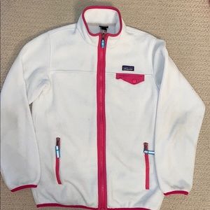 Patagonia Girl Synchilla Ivory White Fleece XL 12